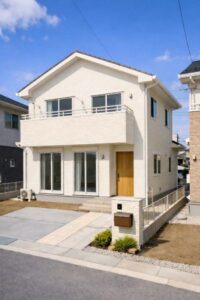 ホワイト・アイボリーの外壁施工イメージ