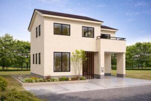 ベージュの外壁施工イメージ